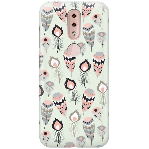 фото Gosso ультратонкий силиконовый чехол-накладка для nokia 4.2 с принтом "перья бохо"