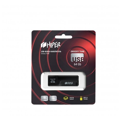 USB флешка 64Gb Hiper Groovy T64B black USB 2.0