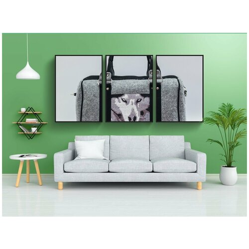 фото Набор модулных постеров для интерьера "сумка, сумочка, женская сумка" 60x90 см. в тубусе, без рамки lotsprints