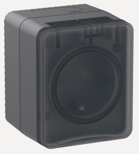 Изображение товара Розетка Systeme Electric (schneider Electric) SCHNEIDER ELECTRIC AtlasDesign PROFI IP54 O/У с заземлением, со шторками, 16А, 250B, Антрацит, ATN544045