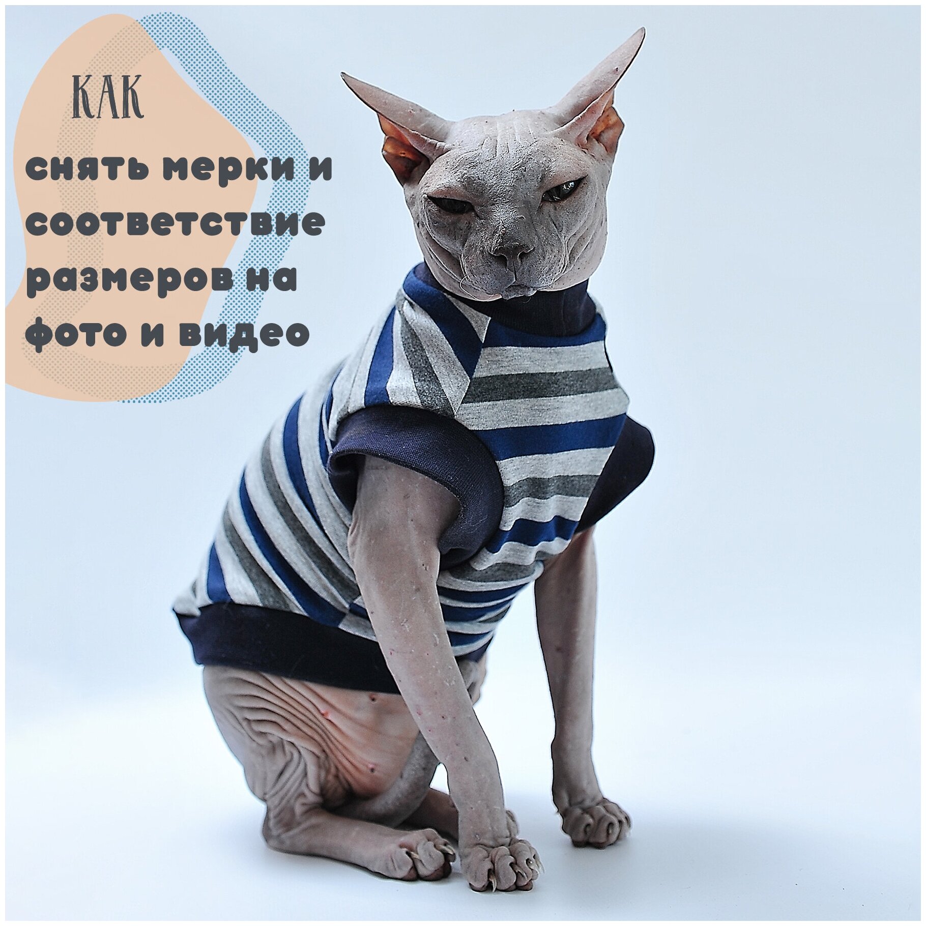 Одежда для кошек Элегантный Кот, майка Асфальтовые Полосы , размер XL - фотография № 9
