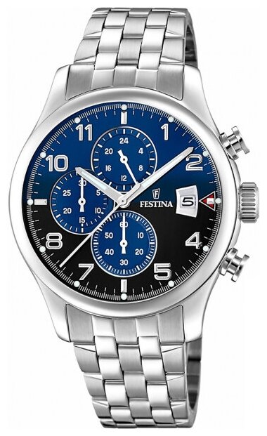 Наручные часы FESTINA Timeless Chrono, синий, серебряный