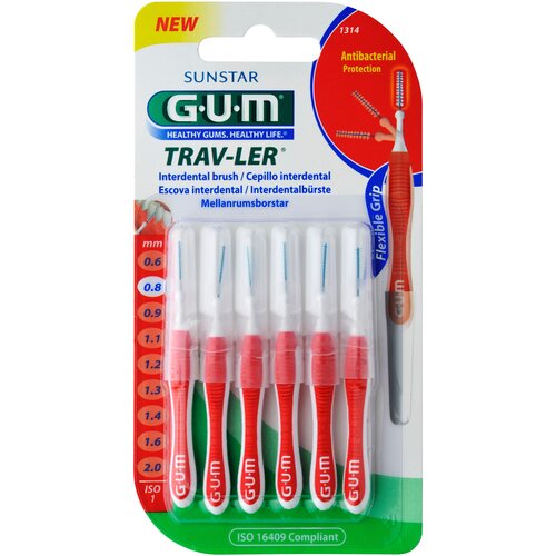 Межзубный ершик GUM Trav-Ler 0.8 mm красный