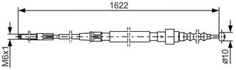 Трос стояночного тормоза передний Bosch 1987477167 для Seat Toledo, Volkswagen Golf, Volkswagen Jetta