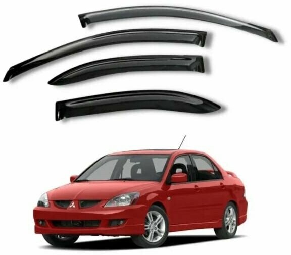 Ветровики окон Mitsubishi Lancer IX 2003-2007 г. / Дефлекторы окон на Мицубиси Ланцер IX 2003-2007 г.