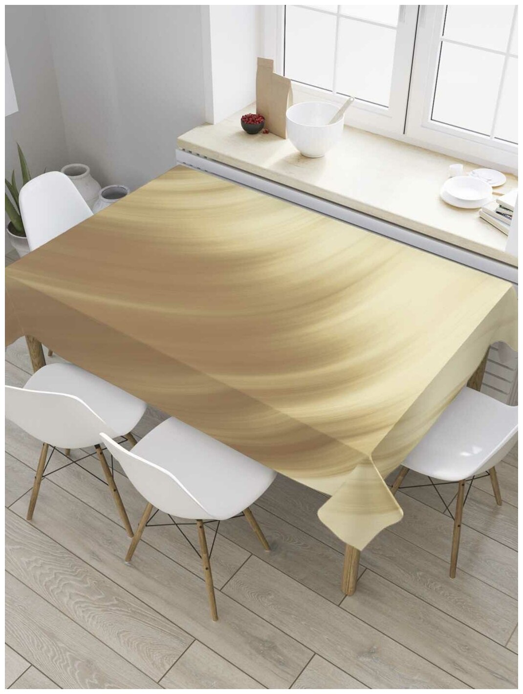 Скатерть прямоугольная JoyArty на кухонный стол "Песчаная буря" из оксфорда, 120x145 см