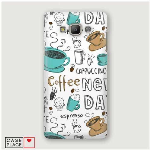 фото Чехол пластиковый samsung galaxy a7 coffee new day case place