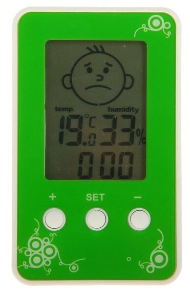 Термометр Luazon LTR-12, электронный, указатель влажности, часы, микс - фотография № 3