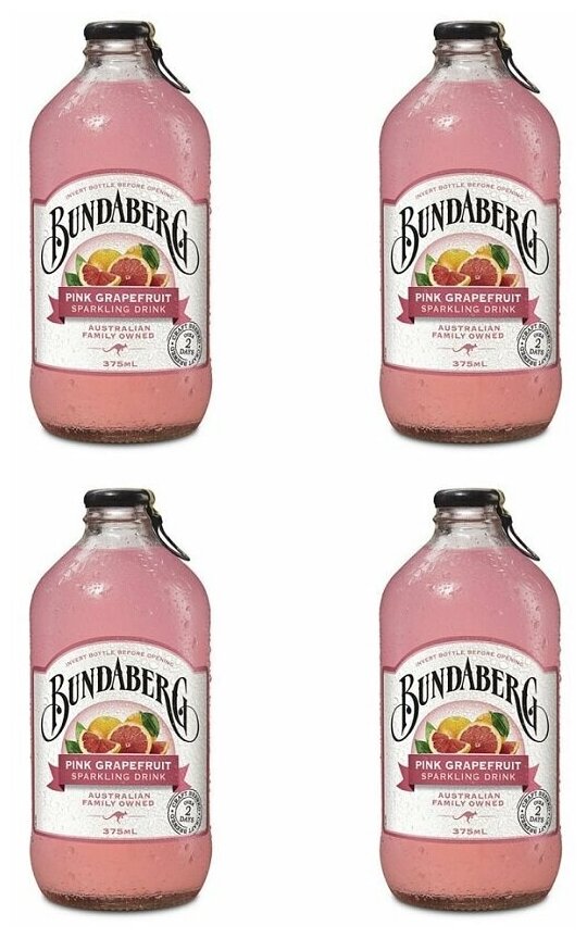 Лимонад ферментированный Bundaberg Австралия 375мл. стекло, Розовый Грейпфрут, упаковка 4 шт. - фотография № 4