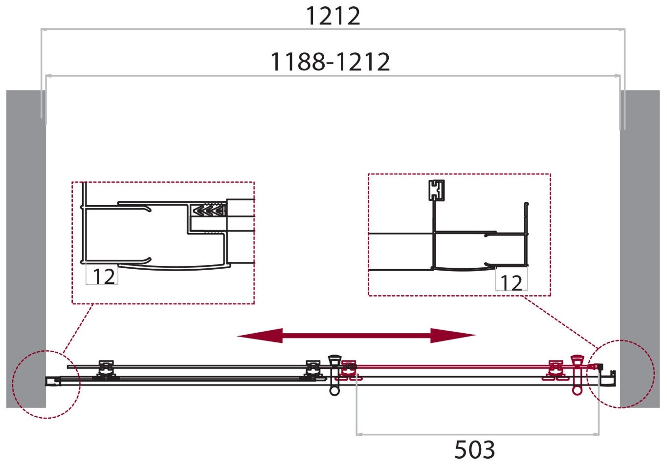 Душевая дверь в нишу BelBagno - фото №2