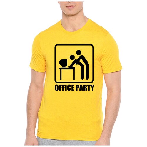 фото Футболка office party. цвет: желтый. размер: xs drabs