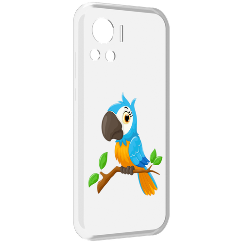 Чехол MyPads попугайчик детский для Motorola Edge 30 Ultra задняя-панель-накладка-бампер