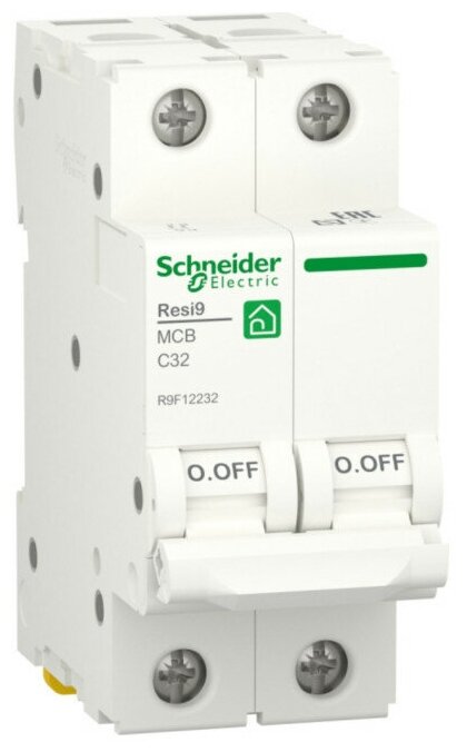 Автоматический выключатель Schneider Electric Resi9 2P 32А (C) 6кА, R9F12232 - фотография № 1