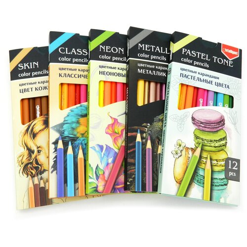 INTELLIGENT Карандаши цветные INTELLIGENT 60 цв, трехгранные