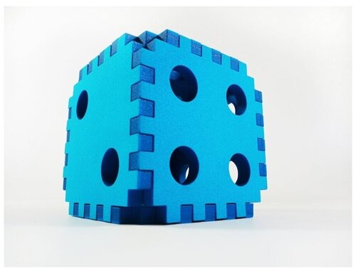 Кубик крупный мягкий синий / Мягкий пазл для детей