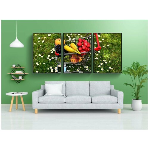фото Набор модулных постеров для интерьера "торговое предприятие, здоровый шоппинг, фрукты" 60x90 см. в тубусе, без рамки lotsprints