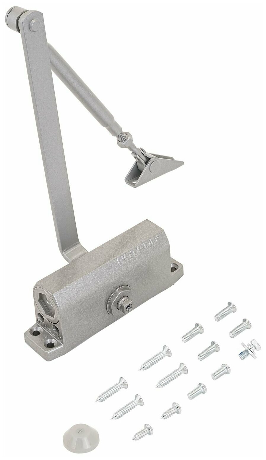 фото NOTEDO Доводчик дверной DC-080-НО с фиксатором WHITE 60-100 кг белый