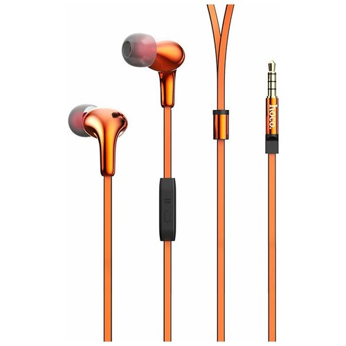 Наушники внутриканальные HOCO M30 Glaring микрофон кнопка ответа кабель 12м цвет оранжевый 58600₽