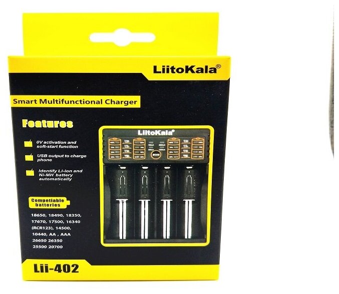 Зарядное устройство LiitoKala для аккумуляторов на 4 слота ЗУ для аккумуляторных батареек Powerbank