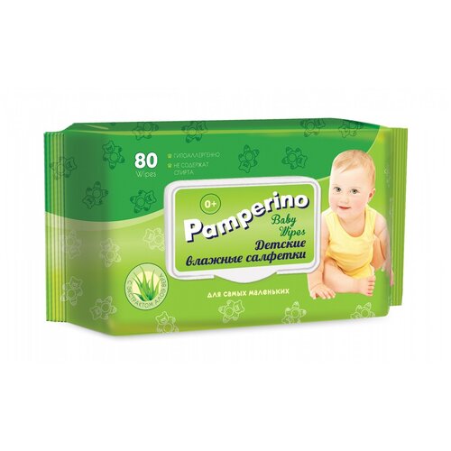 PAMPERINO Салфетки влажные PAMPERINO детские 80шт в упаковке с клапаном салфетки влажные pamperino mama ромашка с клапаном 120шт детские
