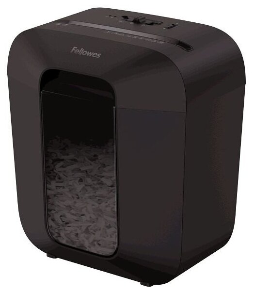 Шредер Fellowes PowerShred LX25 черный (секр. P-4)/перекрестный/6лист./11.5лтр./скрепки/скобы/пл. карты