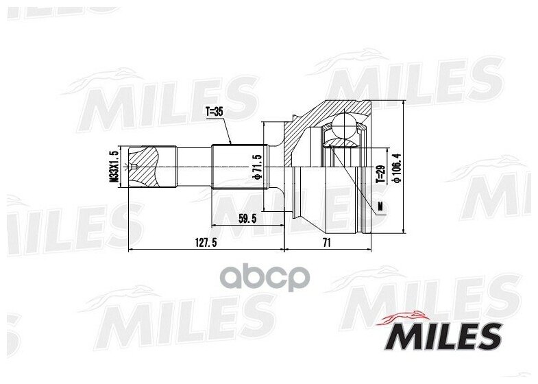 ШРУС CITROEN JUMPER/FIAT DUCATO/PEUGEOT BOXER 2.2-2.3D 06- нар. - Miles арт. ga20072