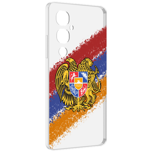 Чехол MyPads флаг герб Армении для Tecno Pova 4 Pro задняя-панель-накладка-бампер чехол mypads герб флаг днр для tecno pova 4 pro задняя панель накладка бампер