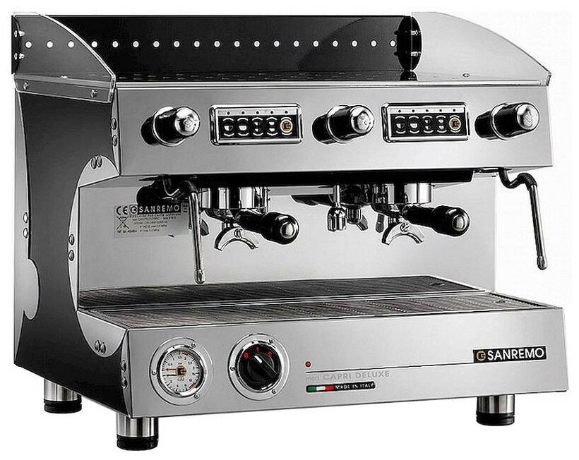Кофемашина Профессиональная Sanremo Capri SED (автомат) DLX 2Gr (77мм), черная