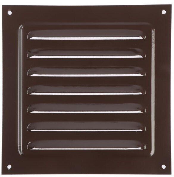Решетка вентиляционная ZEIN Люкс РМ1717КР,175 х 175 мм, с сеткой, металлическая, коричневая 9508839 - фотография № 1