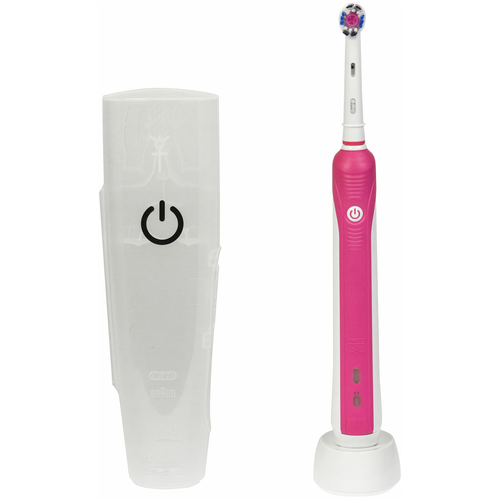 Электрическая зубная щетка Oral-B Pro 750 3D White, EU, pink 1 шт стоматологическое оборудование круглая подставка для чистки пены пилочка сверлильный блок держатель с губкой автоклавируемые сто