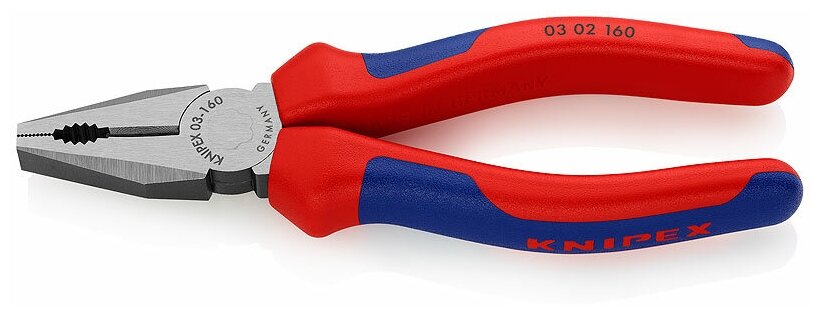 Плоскогубцы комбинированные, 160 мм, фосфатированные, 2-комп ручки, SB KNIPEX KN-0302160SB