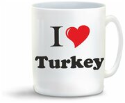 Кружка белая CoolPodarok Путешествия. I love Turkey