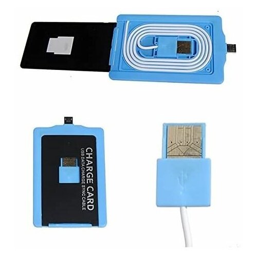 Кабель Micro USB кредитка синий