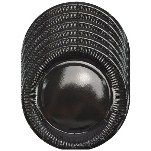 Тарелка одноразовая КИТ, 50 шт, 18 см, картон, черный