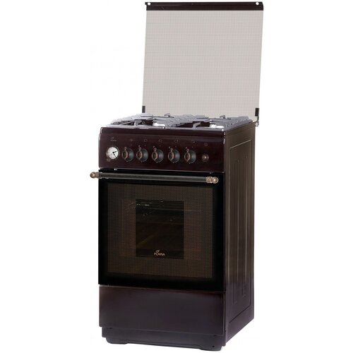 Газовая плита Flama BG 2421 В газовая духовка стеклянная крышка чугун коричневый 2887000₽