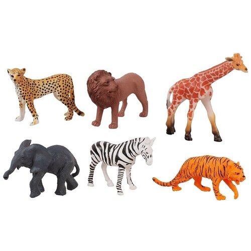 Игровой набор фигурок / Фигурки диких животных 6 штук Домашний зоопарк