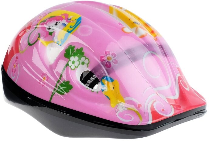 ONLYTOP Шлем защитный детский ONLYTOP OT-501, обхват 52-54 см, цвет розовый