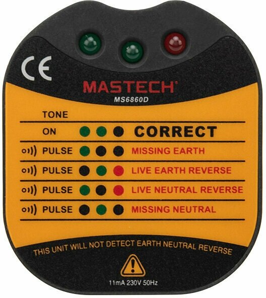 Тестер розеток Mastech "MS6860D"