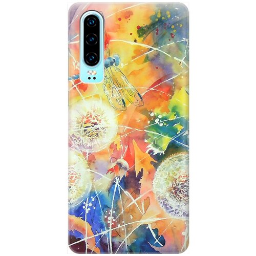 фото Ультратонкий силиконовый чехол-накладка для huawei p30 с принтом "одуванчики" gosso