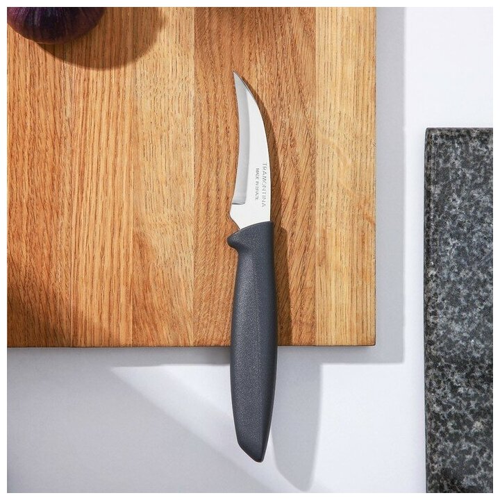 Нож для фруктов и овощей Tramontina Plenus серый, 8 см - фото №2