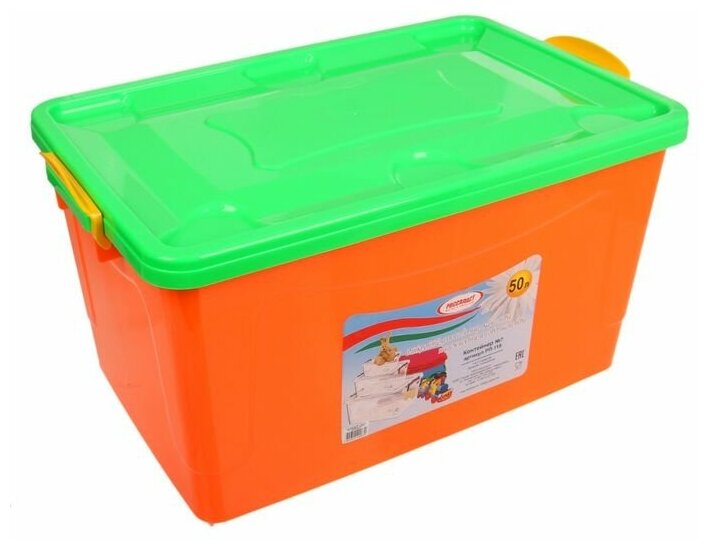 Контейнер для хранения с крышкой, 50 л, 63×40×33 см, цвет микс