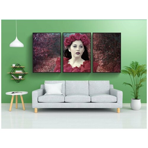 фото Набор модулных постеров для интерьера "фантазия, женский пол, женщина" 60x90 см. в тубусе, без рамки lotsprints