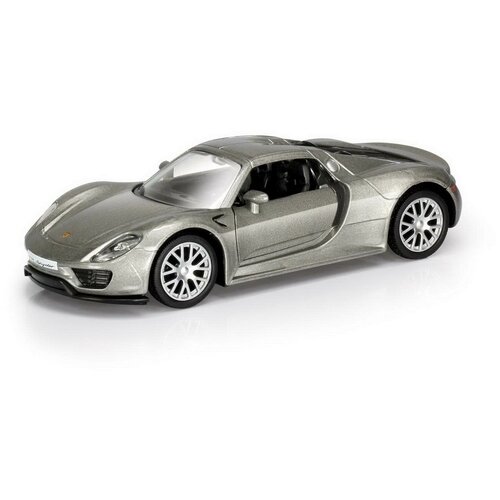 Машина металлическая RMZ City 1:32 Porsche 918 Spyder, серебристый цвет, двери открываются легковой автомобиль autogrand porsche 918 spyder 5 49937 1 32 серебристый