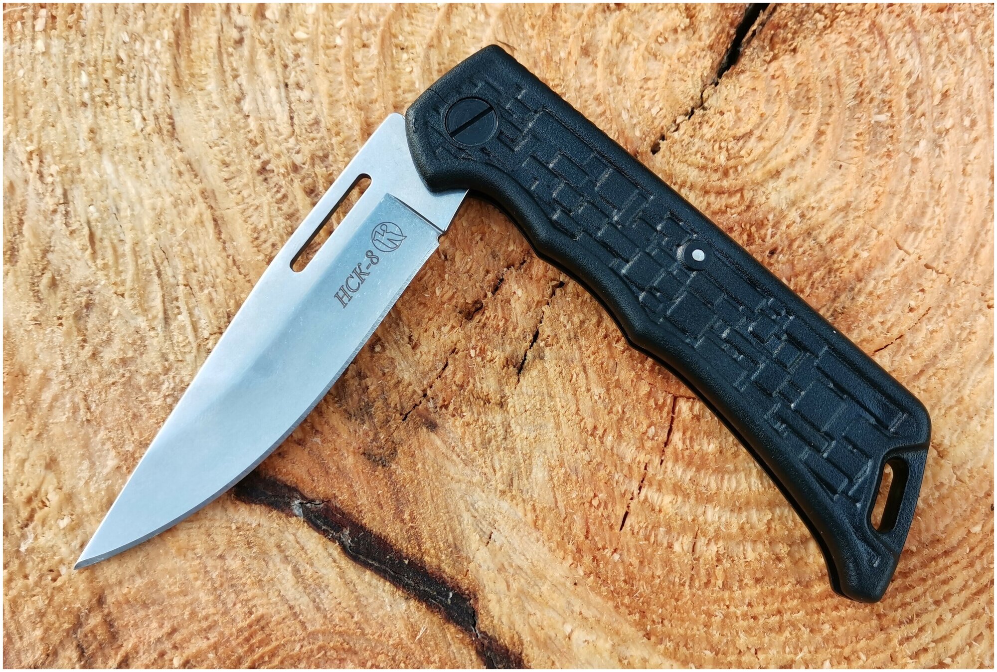 Нож кавказский, складной "НСК-8" сталь - AUS-8, рукоять - АБС пластик, 10 см - фотография № 14
