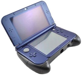 Защитный чехол-держатель MyPads для игровой приставки Nintendo New 3DS XL из прочного пластика черный