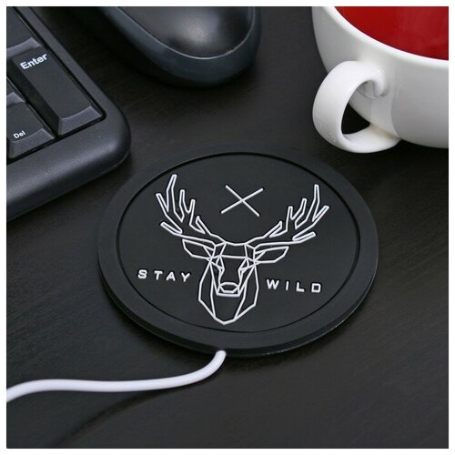 Подставка для кружки USB «Stay wild», с подогревом, 10 × 10 см