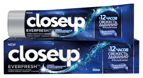 Unilever (Юнилевер) Зубная паста CloseUp Everfresh с антибактериальным ополаскивателем взрывной ментол 100 мл