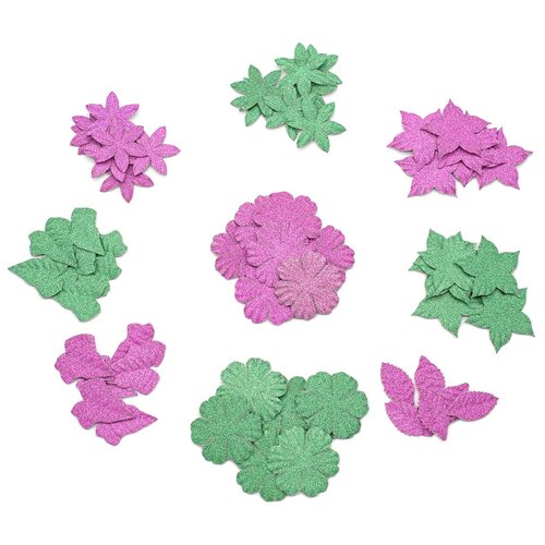 фото Набор бумажных лепестков с блестками 'фиолетово-зеленый микс' 72 шт astra & craft