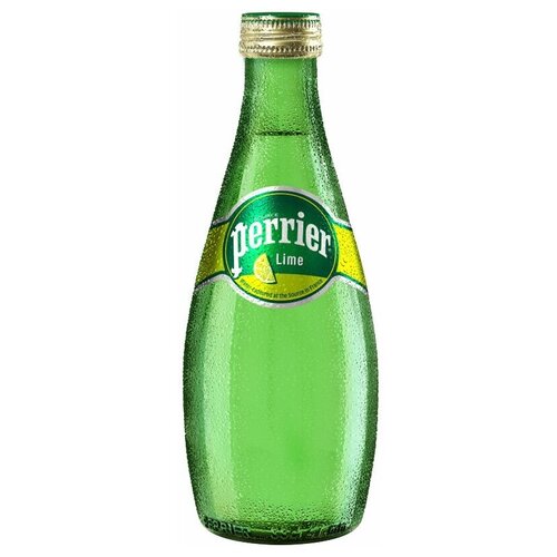 Минеральная вода Perrier газированная, со вкусом лайма, стекло, цитрус, 24 шт. по 0.33 л