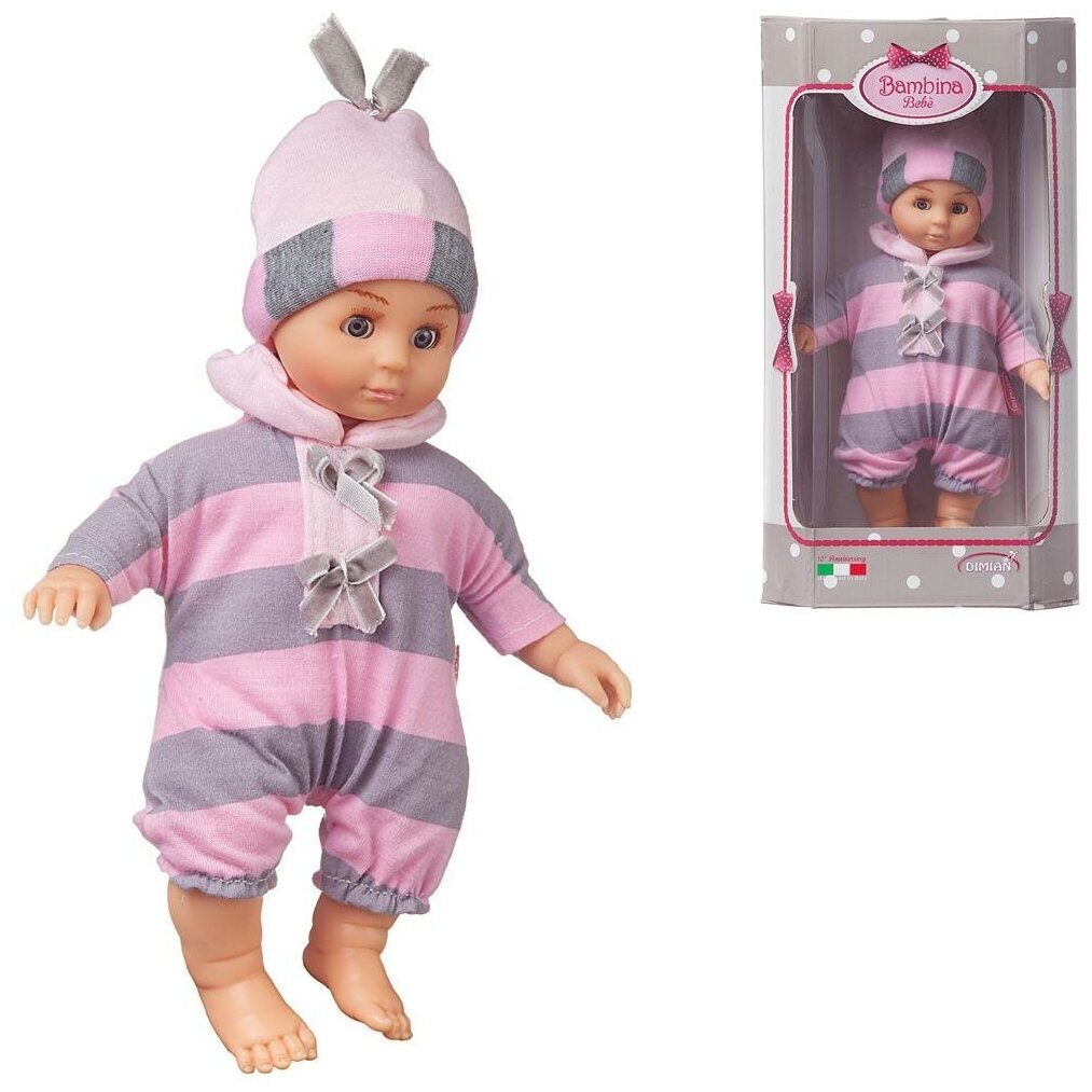 Кукла DIMIAN Bambina Bebe Пупс в полосатом костюмчике, 20 см BD1651-M37/w(1)